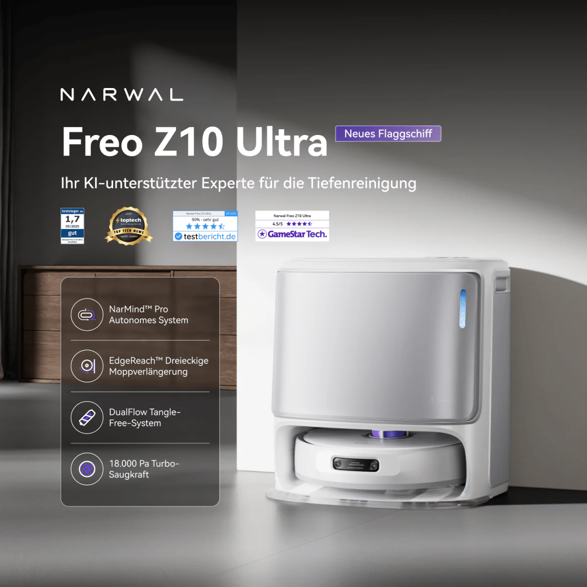 Narwal Freo Z10 Ultra Saugroboter mit Wischfunktion - Image 9